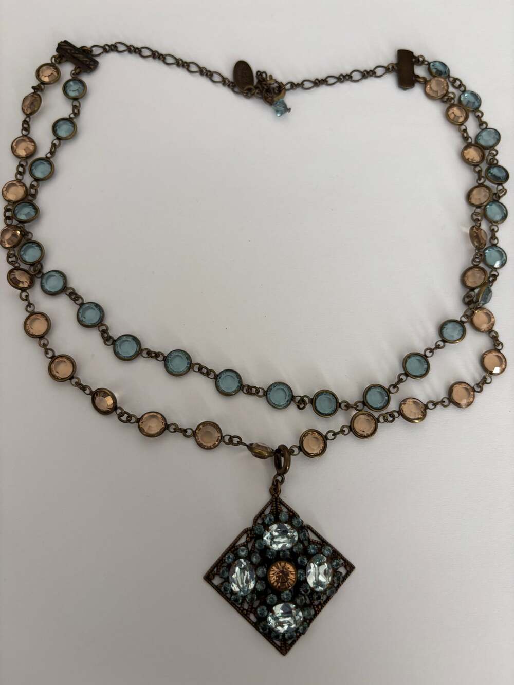 Vintage Liz Palacios Double Strand Necklace Pendant Whimsical